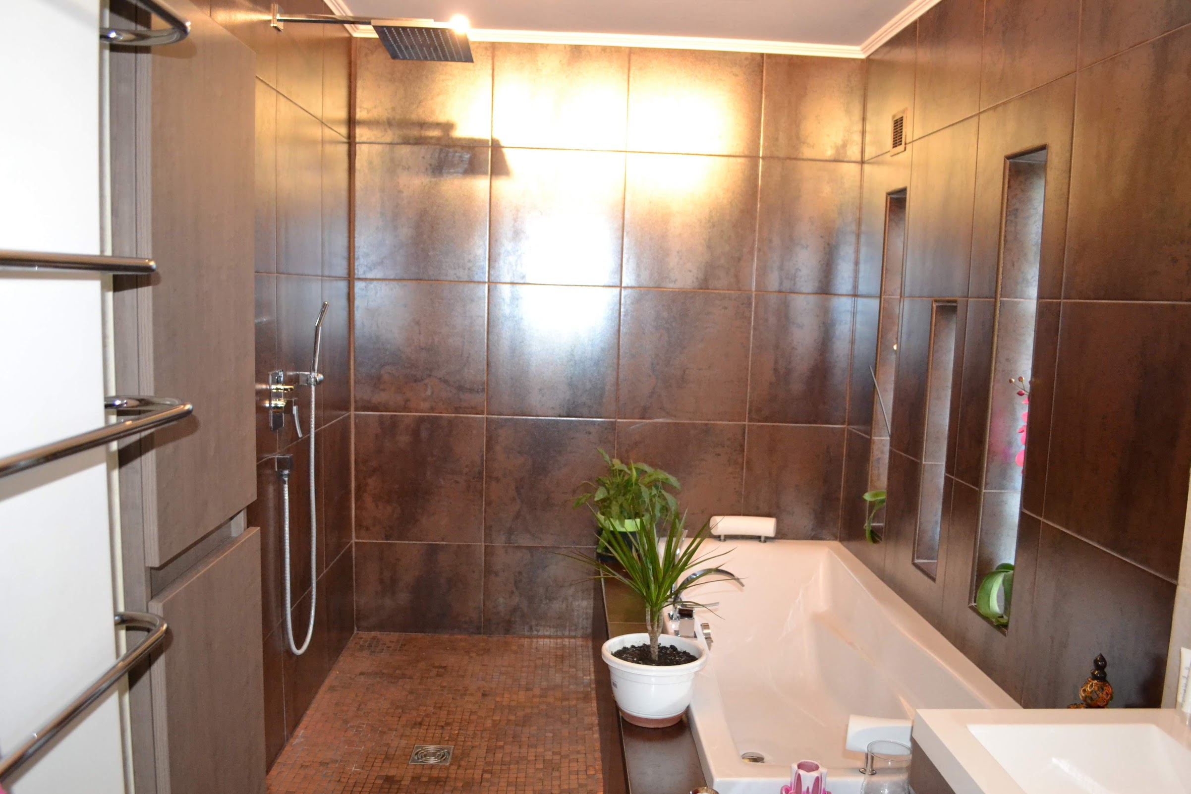 Luxury bathroom renovation with premium tiling